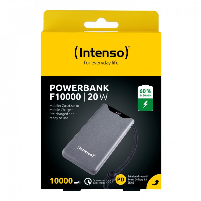 Powerbank F10000 Gray (grau, 10.000 mAh, PD 3.0, Quick Charge 3.0)