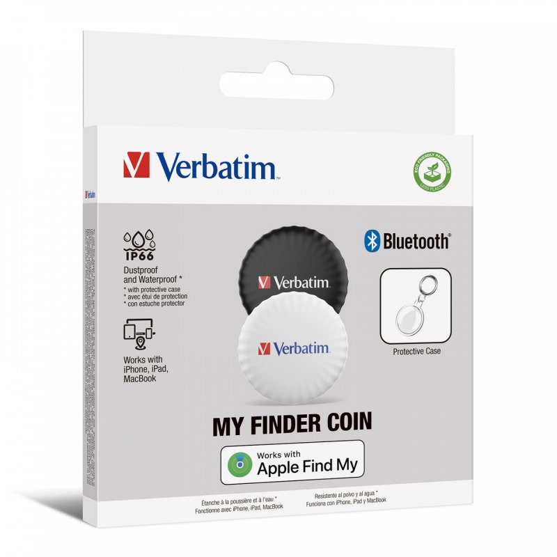 Verbatim My Finder Coin Bluetooth Tracker - 2 Pack