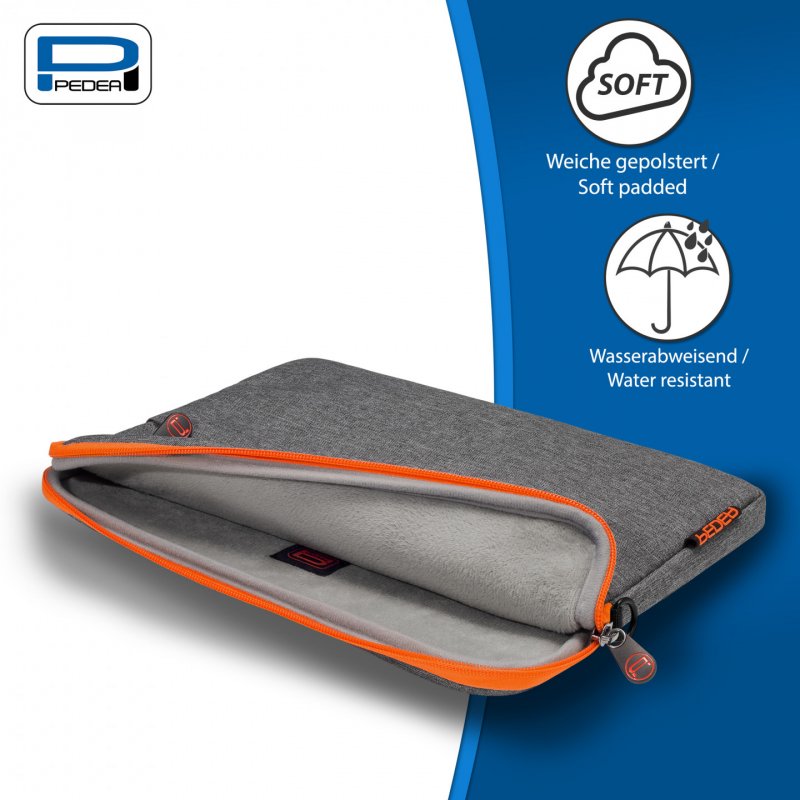 PEDEA Fashion grau/orange Tablet Tasche für Samsung X816N Galaxy Tab S9 / Galaxy Tab S7