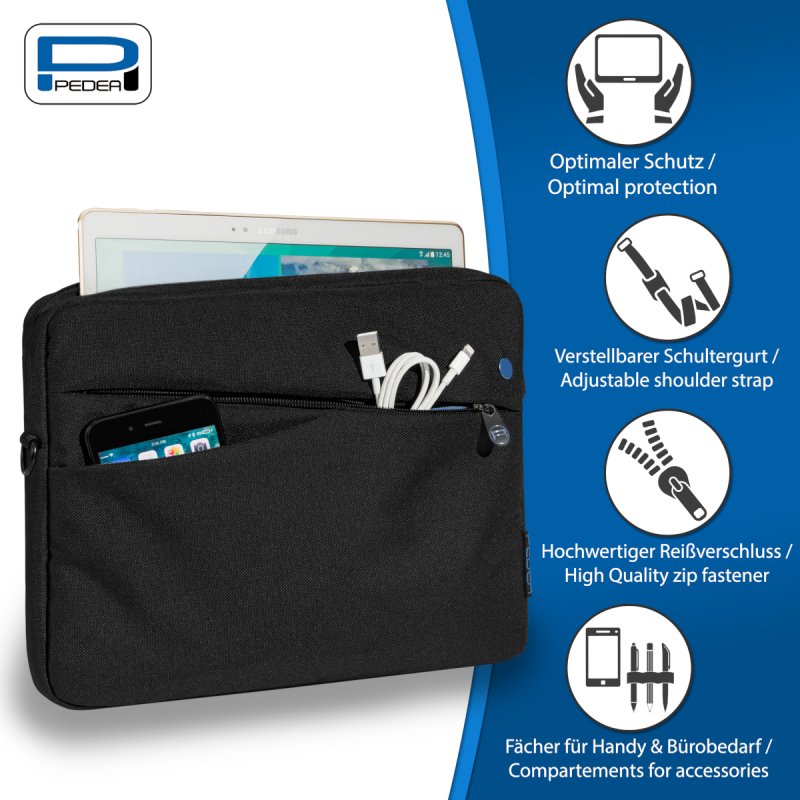 PEDEA Fashion schwarz/blau Tablet Tasche für Samsung X816N Galaxy Tab S9 / Galaxy Tab S7