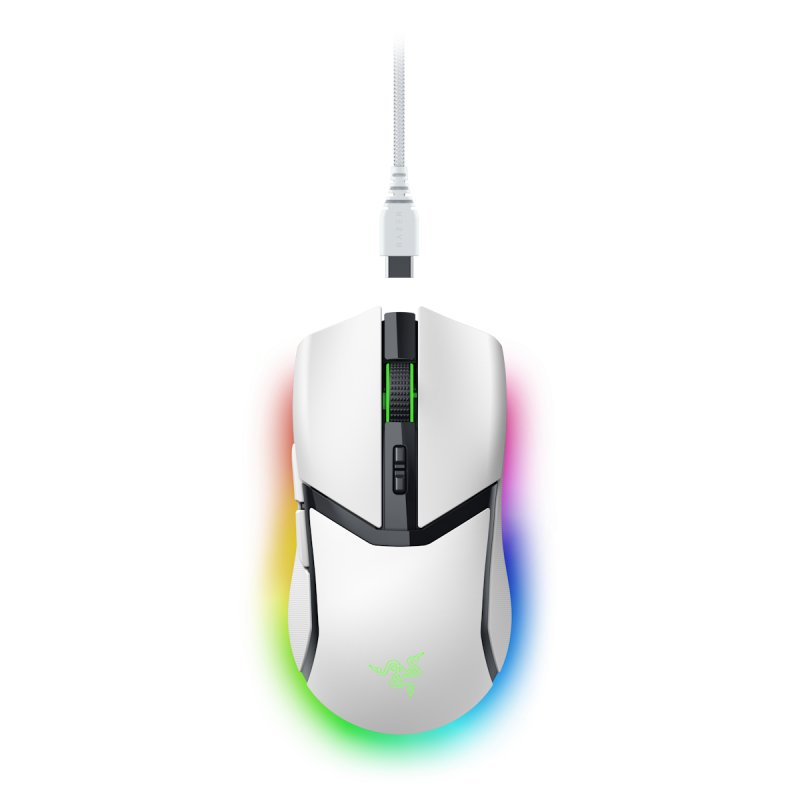 Razer Cobra Pro Weiß kabellose Gaming Maus - 77g Leichtbauweise, Razer Focus 30k Sensor, 11 Zonen Chroma Beleuchtung,