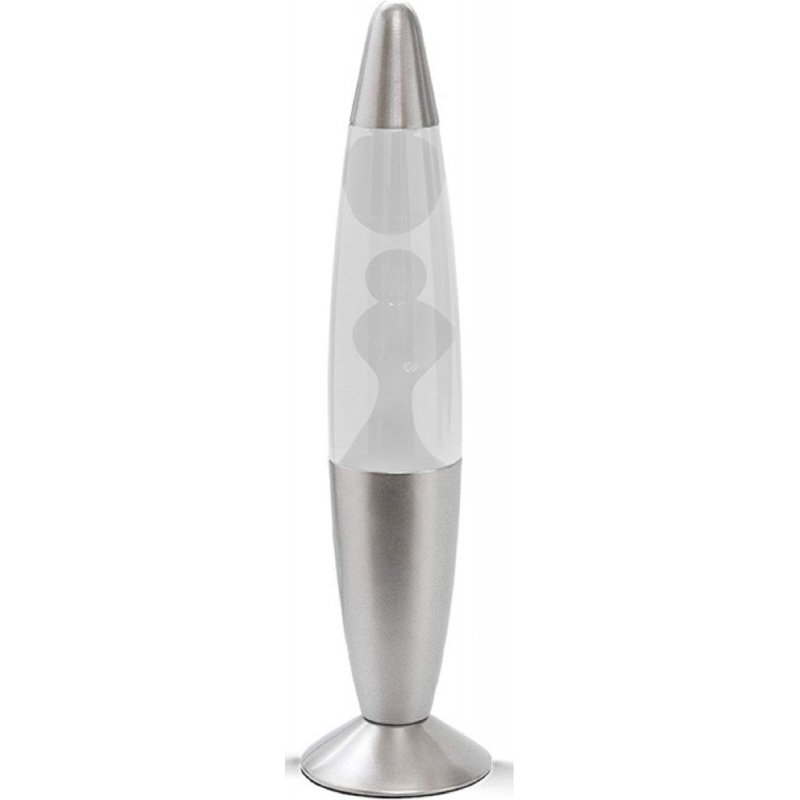 iTotal - Color-changing LED Lava Lamp - Silver Base and White Wax (XL2673)