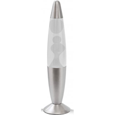 iTotal - Color-changing LED Lava Lamp - Silver Base and White Wax (XL2673)
