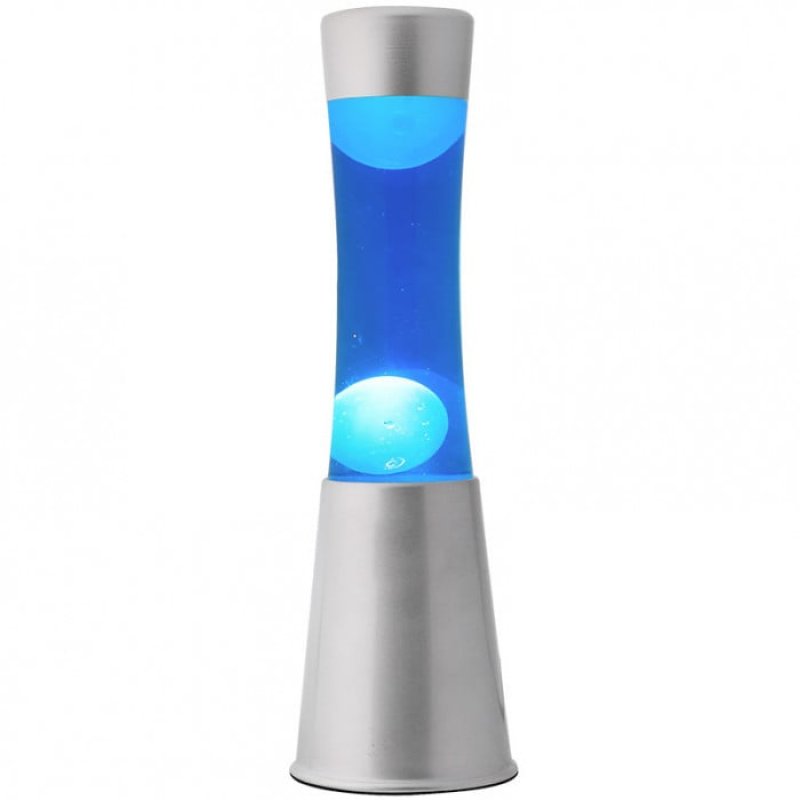iTotal - Lava Lamp 40 cm - Silver Base, Blue Liquid and White Wax (XL1791)