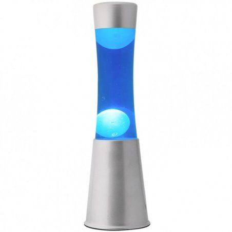 iTotal - Lava Lamp 40 cm - Silver Base, Blue Liquid and White Wax (XL1791)