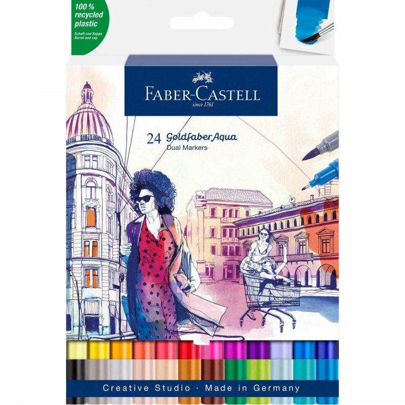 Faber-Castell 164624 marker 24 pc(s) Fine/Bullet tip Assorted colours