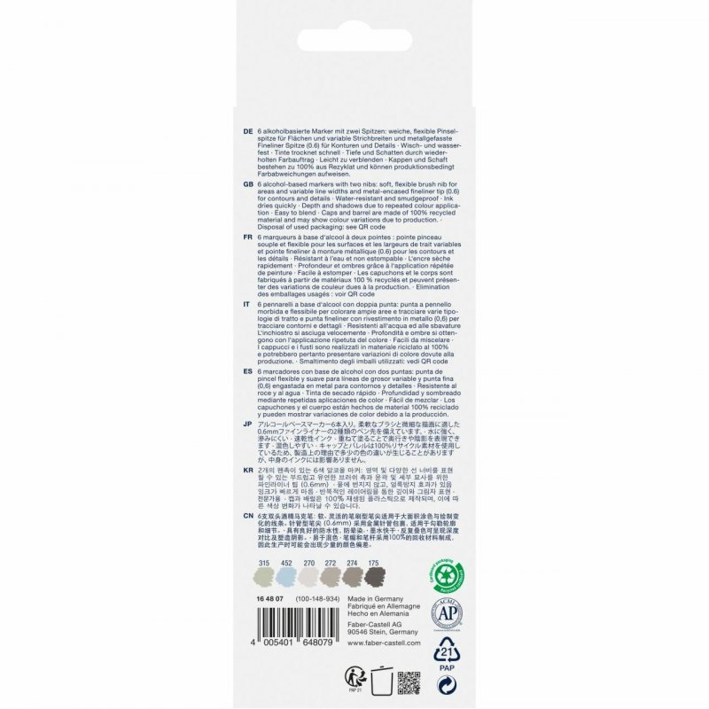 Faber-Castell 164807 stylo fin Multicolore 6 pièce(s)