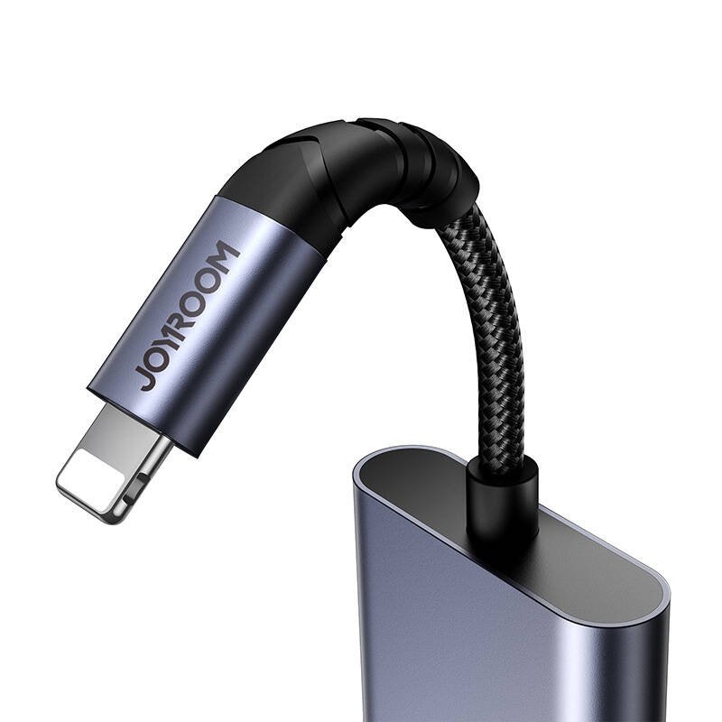 2-in-1 Audio adapter Joyroom SY-L01 Lightning to 3.5mm Lightning (black)