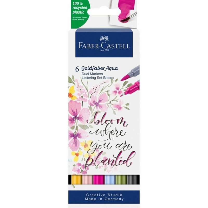 Faber-Castell Goldfaber Aqua Dual stylo fin Noir, Vert, Bleu clair, Rose clair, Magenta, Jaune 1 pièce(s)