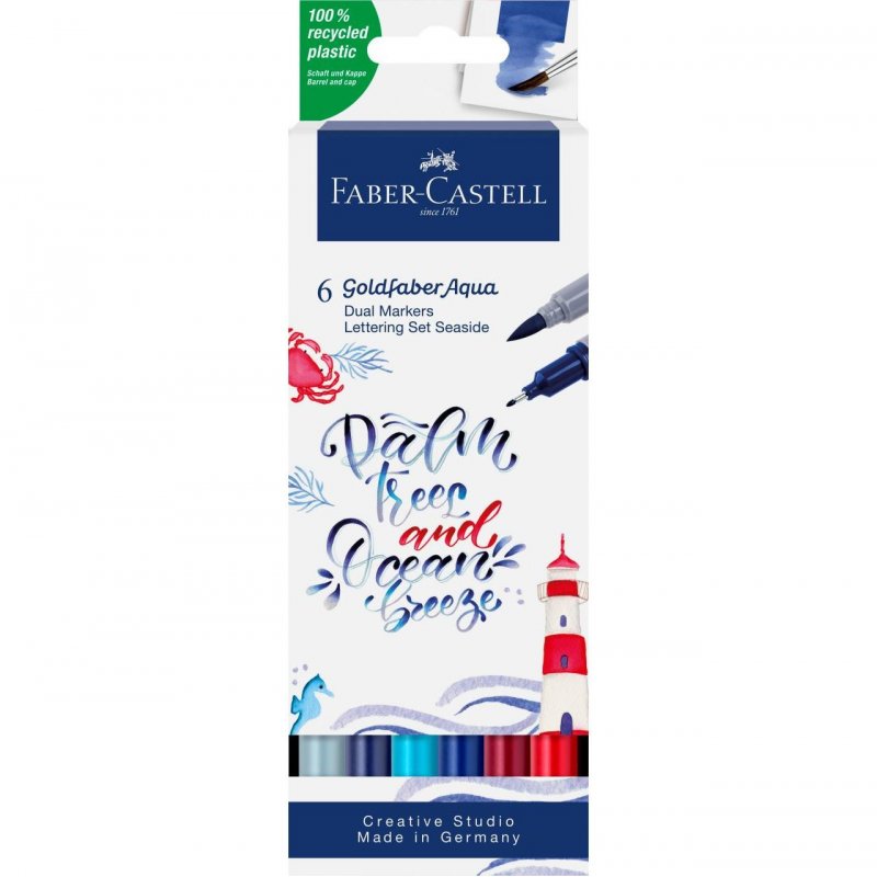 Faber-Castell - Gofa Aqua Dual Marker Lettering Set Sea (164519)