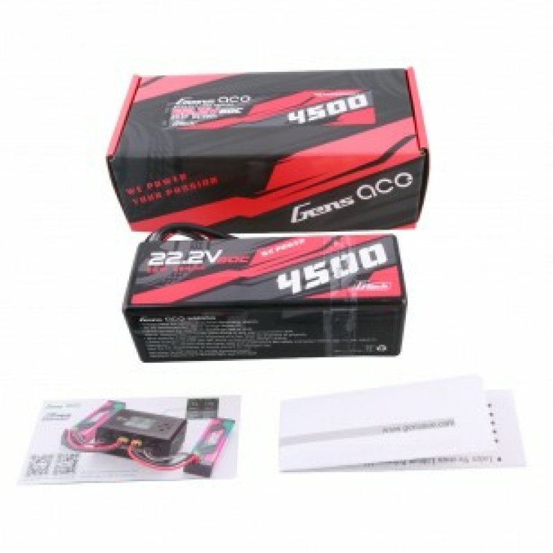 Gens ace G-Tech 4500mAh 6S1P 22.2V 60C HardCase RC car Lipo Battery 14