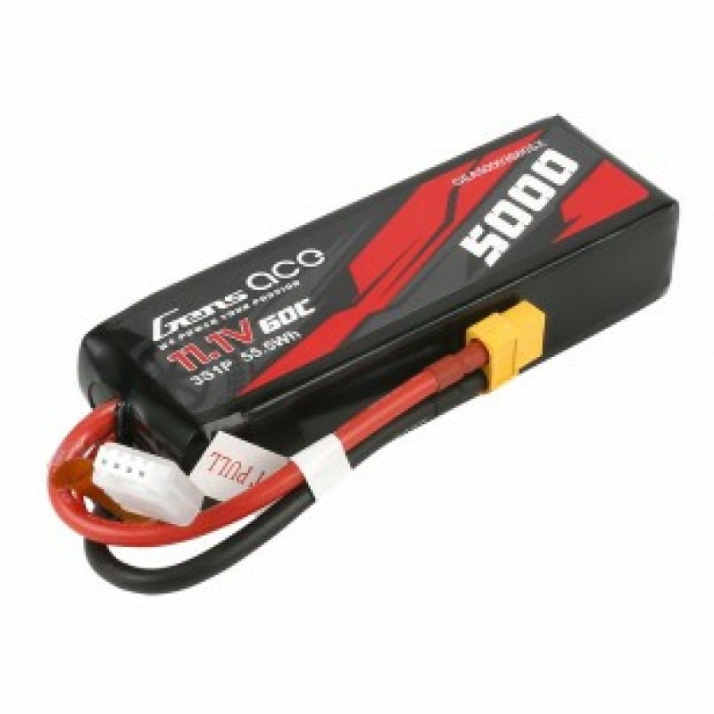 Gens ace G-Tech 5000mAh 11.1V 60C 3S1P Short-Size Lipo With XT60 Plug