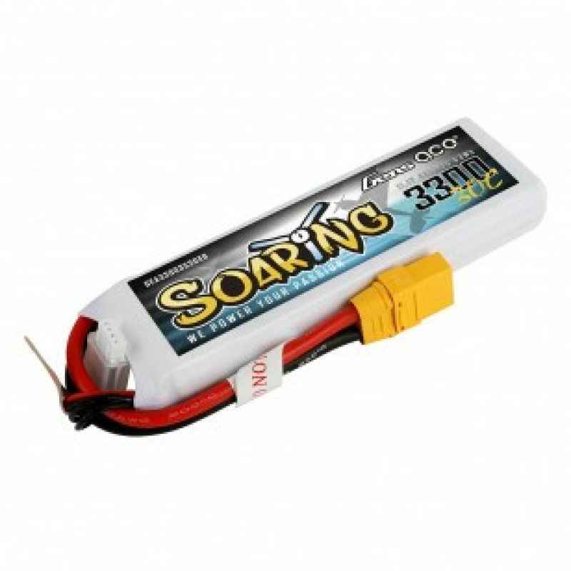 Gens ace G-Tech Soaring 3300mAh 11.1V 30C 3S1P Lipo Battery Pack with XT90 plug