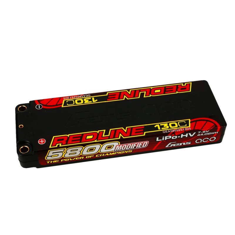 Gens ace Redline Series LiPo Battery 5800mAh 7.6V 130C 2S1P HC65