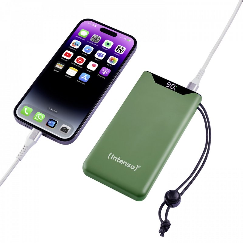 Powerbank F10000 Green (grün, 10.000 mAh, PD 3.0, Quick Charge 3.0)