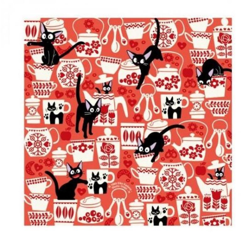 KIKI LA PETITE SORCIERE - Jiji & Fleurs - Papier Chiyogami 15x15cm