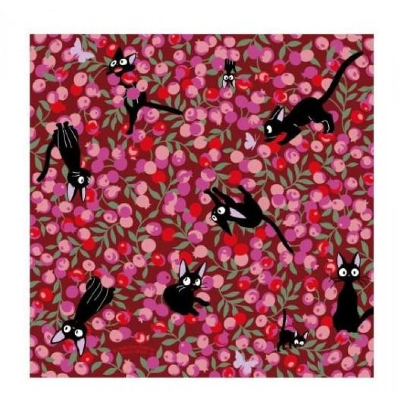 KIKI LA PETITE SORCIERE - Jiji & Fleurs - Papier Chiyogami 15x15cm