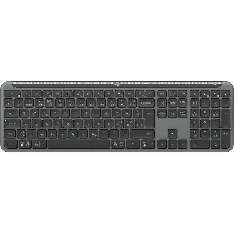 Logitech K950 Signature Slim keyboard RF Wireless Bluetooth QWERTY Danish, Finnish, Nordic, Swedish Graphite