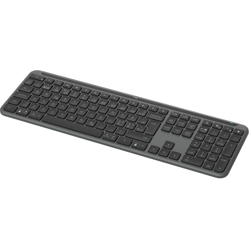 Logitech K950 Signature Slim clavier RF sans fil Bluetooth QWERTY Danois, Finlandais, Nordique, Suédois Graphite