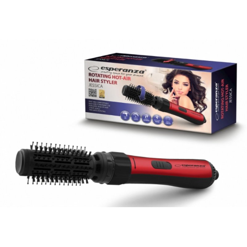 Esperanza EBL008 brosse soufflante et fer à lisser Brosse soufflante à air chaud Noir, Rouge 1000 W 1,8 m