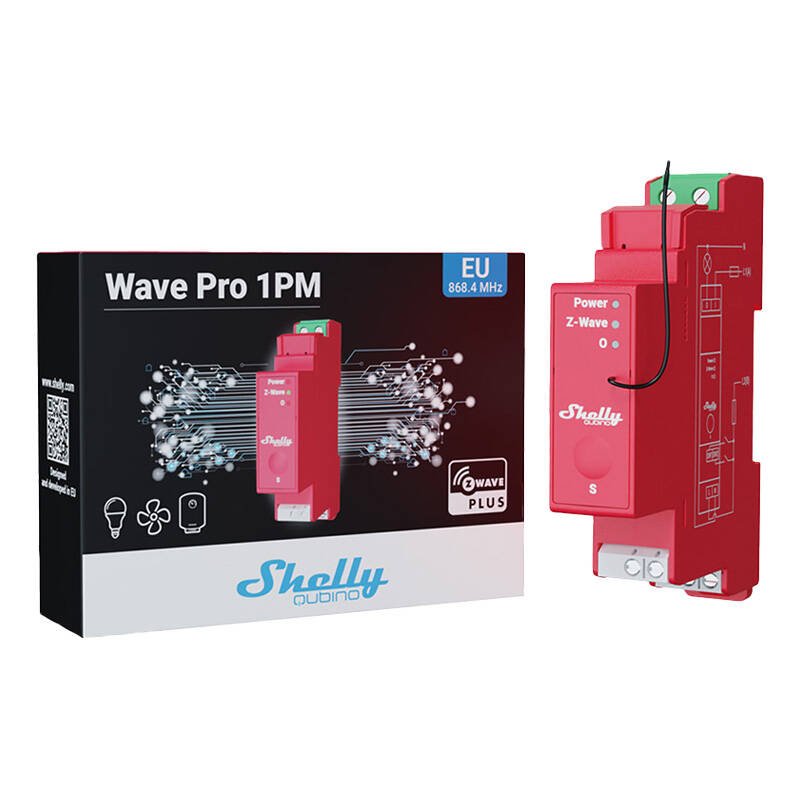 Shelly Relais "Wave Pro 1PM" max 16A Z-Wave DIN-Rail