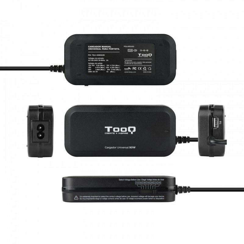 TooQ TQLC-90BS02M chargeur d'appareils mobiles Caméscope numérique, Caméra Numérique, MP3, Téléphone portable
