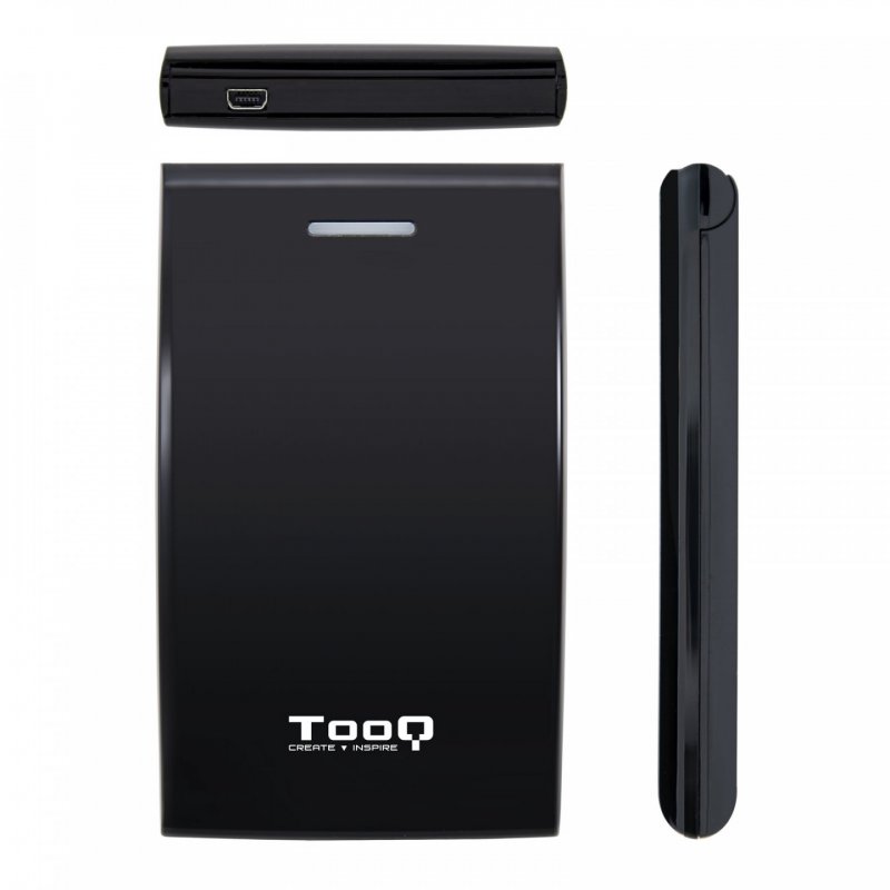 TooQ TQE-2526B Boîtier de disques de stockage Boîtier HDD Noir 2.5" Alimenté par port USB