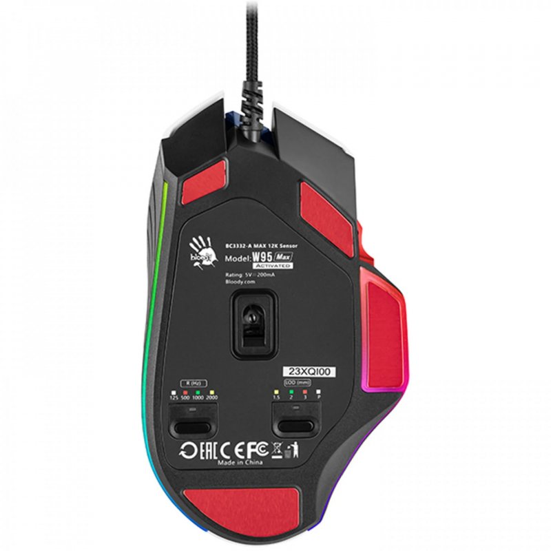 A4Tech BLOODY A4TMYS46832 W60 MAX Stone Black (Activated) mouse USB Type-A Optical 10 000 DPI