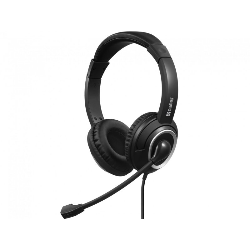 Sandberg (126-47) Chat Headset with Boom Mic, USB-C, 40mm Drivers, In-Line Controls, 5 Year Warranty