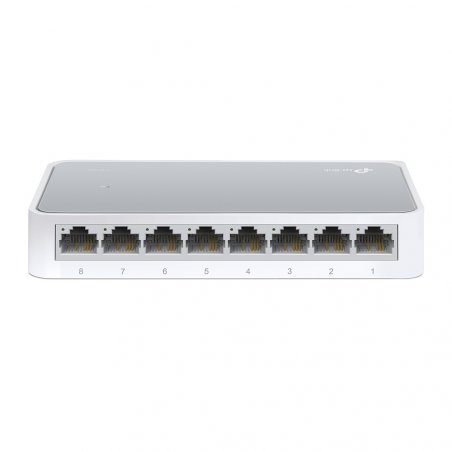 TP-LINK (TL-SF1008D V12) 8-Port 10/100 Unmanaged Desktop Switch, Plastic Case