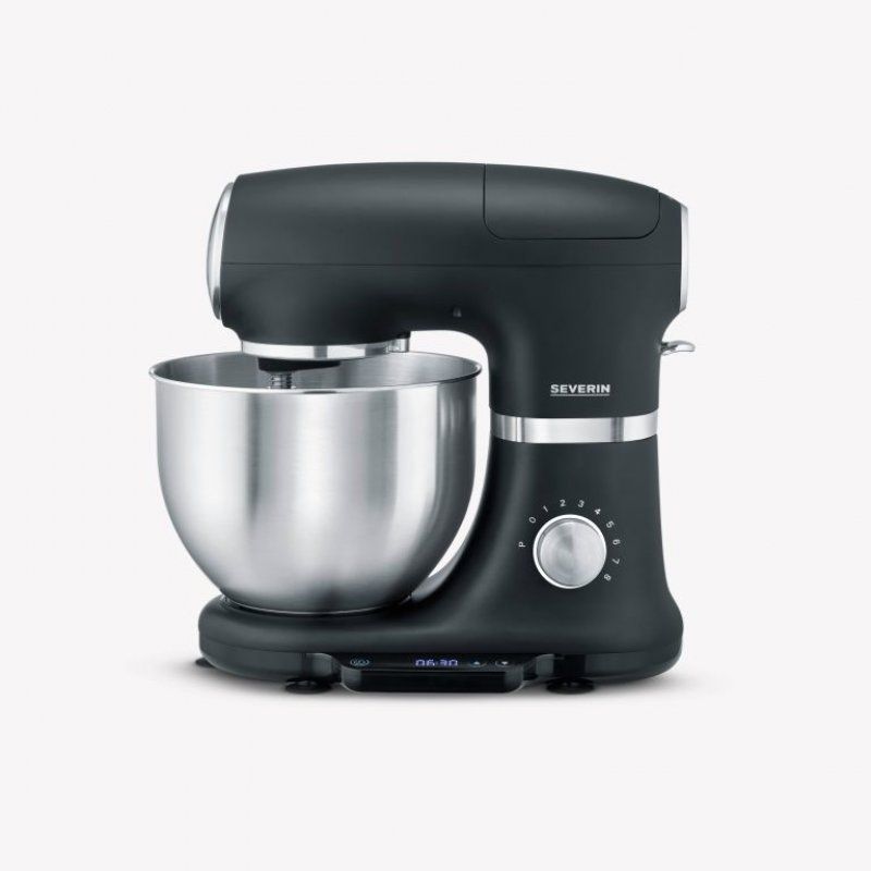 Severin KM 3898 robot de cuisine 1000 W 5,5 L Noir, Acier brossé, Argent Balances intégrées