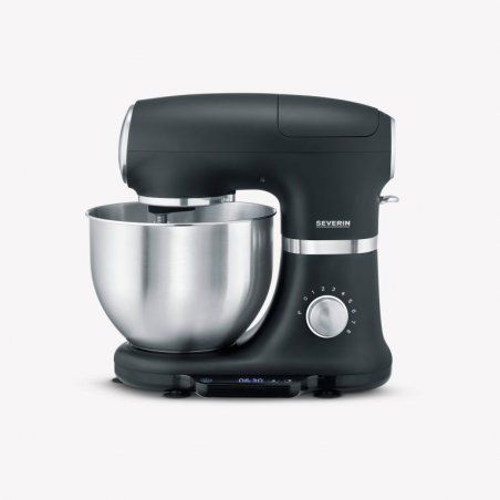 Severin KM 3898 robot de cuisine 1000 W 5,5 L Noir, Acier brossé, Argent Balances intégrées