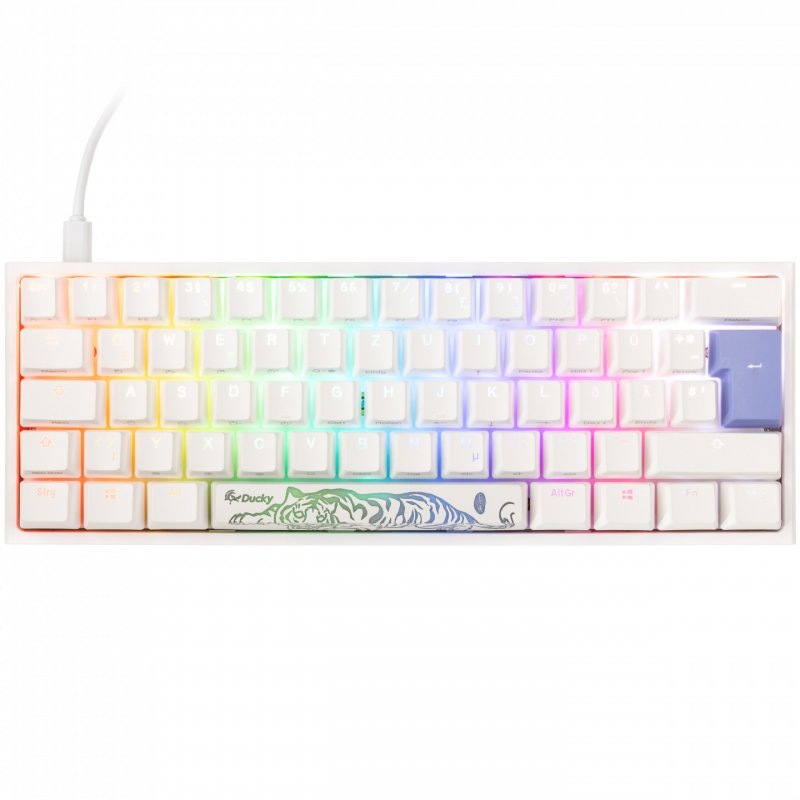 Ducky One 2 Pro Mini White Edition Gaming Tastatur, RGB LED - Cherry Silver