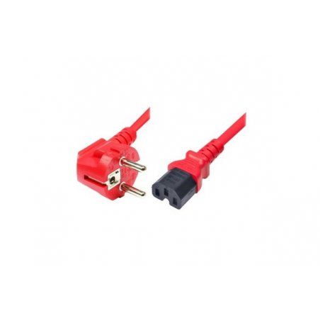 CEE7 POWERCORD WITH IEC C15 RED -1.8M