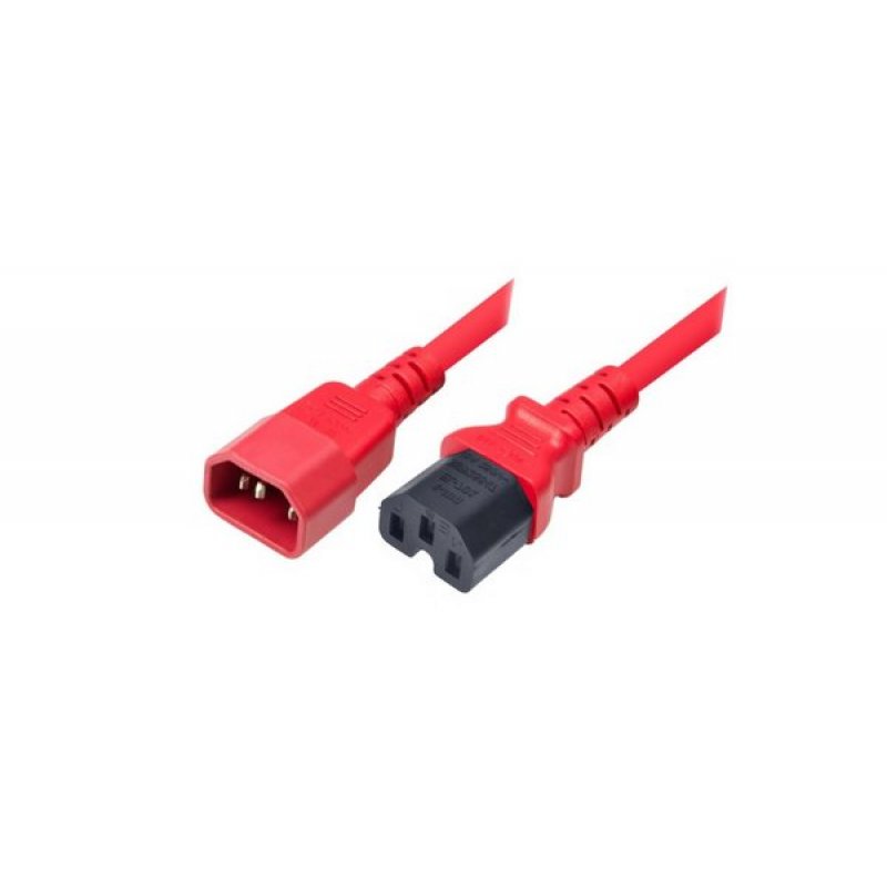 POWERCORD EXTENSION IEC C14 TO IEC C15 RED - 1.8M