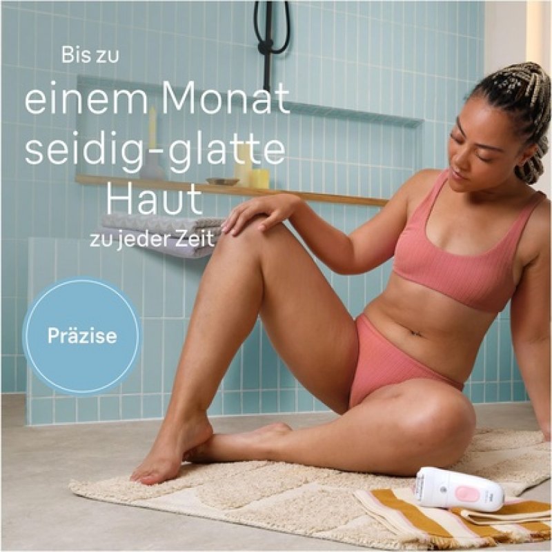 Silk-épil 5-230 (weiß/rosa, incl. Bikinitrimmer, Rasieraufsatz, Trimmeraufsatz)