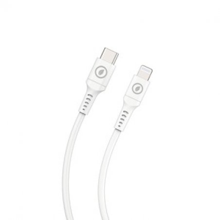 CABLE USB-C LIGHTNING 1,2M PLASTIQUE RECYCLE BLANC