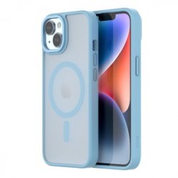 COQUE HYBRID SOFT AVEC SNAP IPHONE 14 BLEU