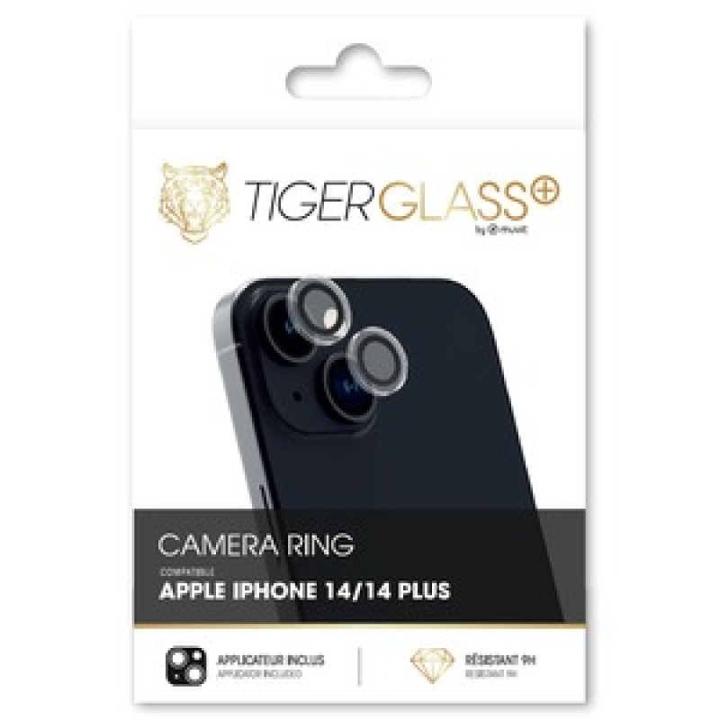 TIGER GLASS PLUS CAMERA RING TRANSPARENT IPHONE 14/14 PLUS