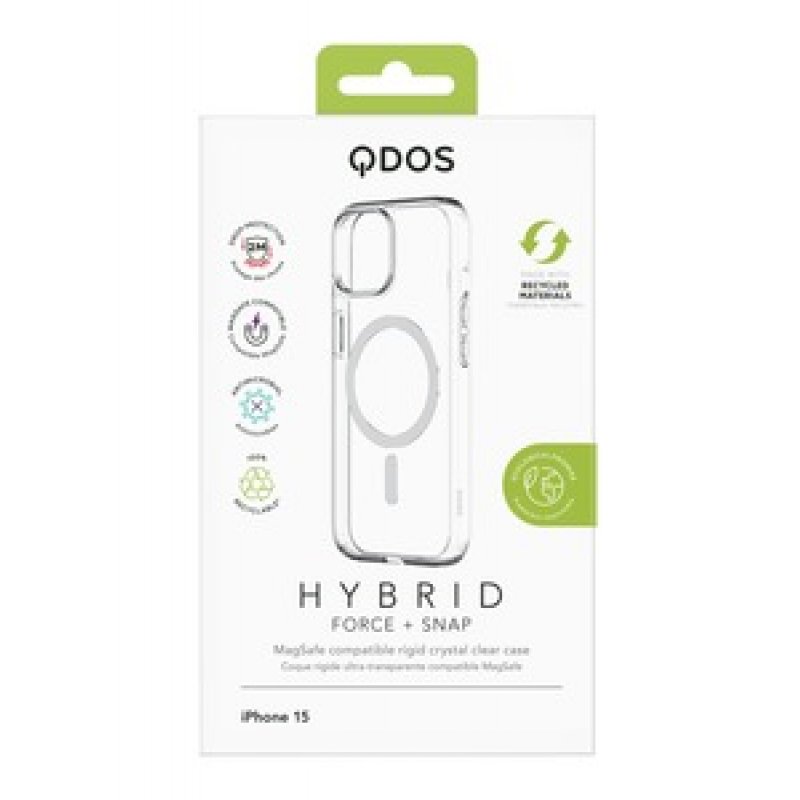COQUE HYBRID FORCE SNAP (MAGSAFE) TRANSPARENTE IPHONE 15