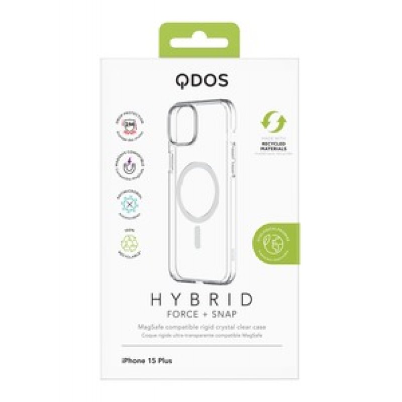 COQUE HYBRID FORCE SNAP (MAGSAFE) TRANSPARENTE IPHONE 15 PLUS