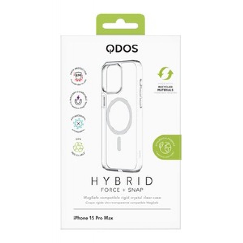 COQUE HYBRID FORCE SNAP (MAGSAFE) TRANSPARENTE IPHONE 15 PRO MAX