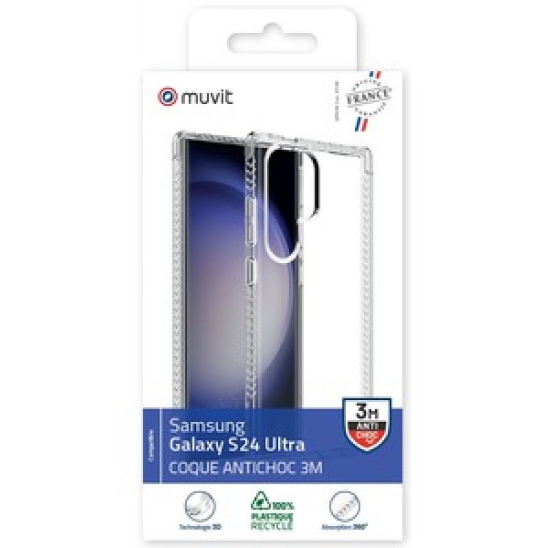 MUVIT FRANCE COQUE TRANSPARENTE RENFORCEE 3M SAMSUNG GALAXY S24 ULTRA
