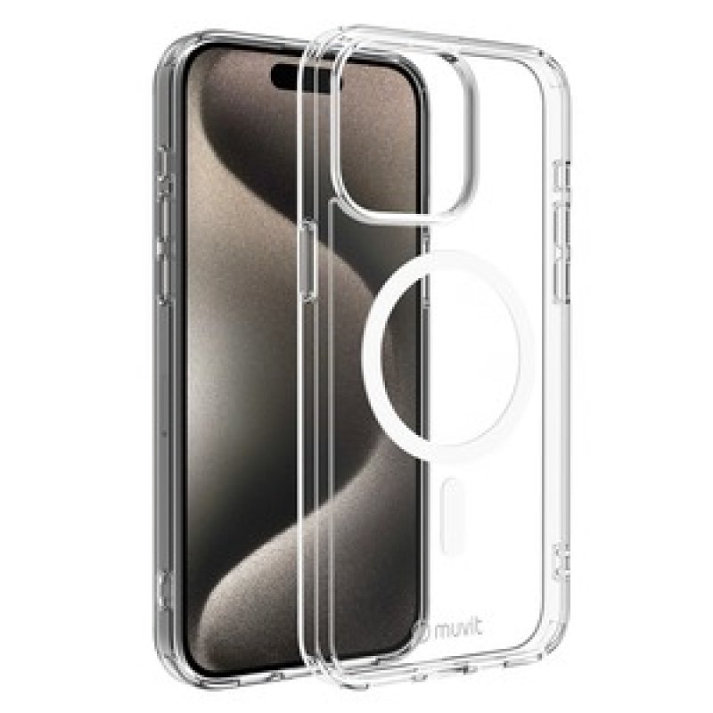 MUVIT FRANCE COQUE TRANSPARENTE MAGSAFE 2M IPHONE 15 PRO MAX