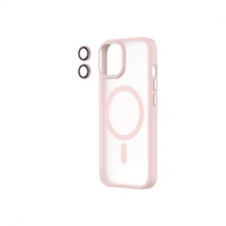 COQUE HYBRID SOFT SNAP (MAGSAFE) ROSE CAMERA LENS IPHONE 15