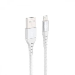 TIGER POWER LITE CABLE RENFORCE USB-A LIGHTNING 1,2M BLANC