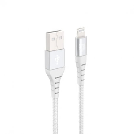 TIGER POWER LITE CABLE RENFORCE USB-A LIGHTNING 1,2M BLANC