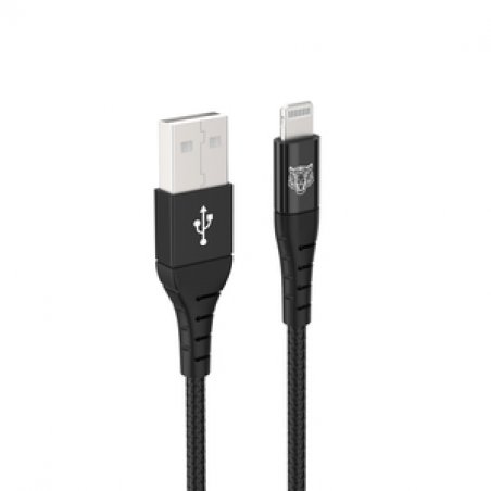 TIGER POWER LITE CABLE RENFORCE USB-A LIGHTNING 2M NOIR