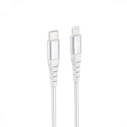 TIGER POWER LITE CABLE RENFORCE USB-C LIGHTNING 1,2M BLANC