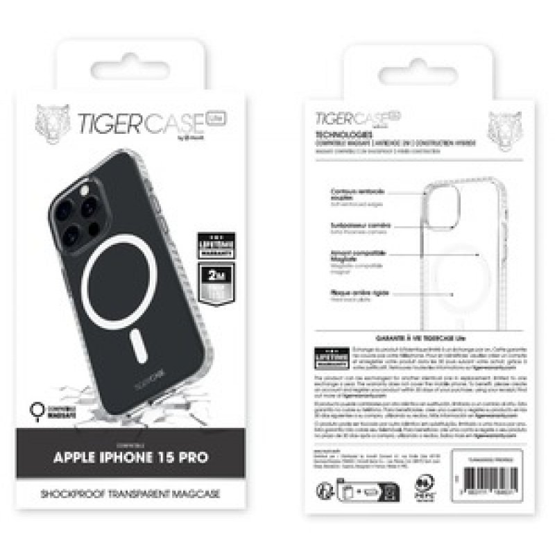 TIGER CASE LITE COQUE TRANSPARENTE MAGSAFE 2M IPHONE 15 PRO